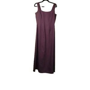 Vintage Plum Purple Formal Dress Women's Size 8 Sleeveless Midi Evening USA Made